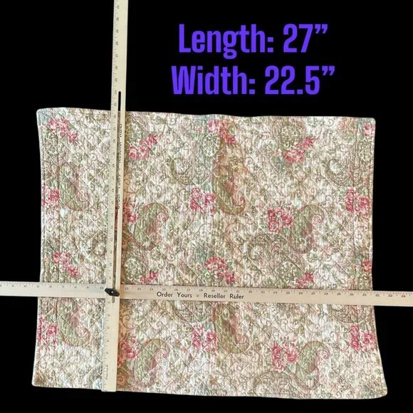 Quilted Floral Paisley Pillow Shams  Cottagecore Country Shabby Chic Romantic - Picture 9 of 11